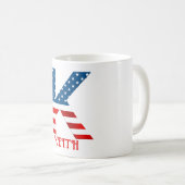 Persoonlijke koffiemok met monogram voor 4 juli (Voorkant rechts)