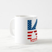 Persoonlijke koffiemok met monogram voor 4 juli (Voorkant links)