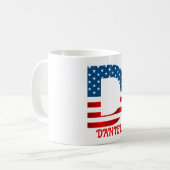 Persoonlijke koffiemok met monogram voor 4 juli (Voorkant links)