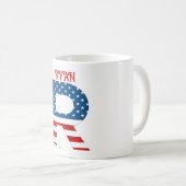 Persoonlijke koffiemok met monogram voor 4 juli (Voorkant rechts)