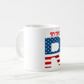 Persoonlijke koffiemok met monogram voor 4 juli (Voorkant links)