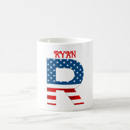 Persoonlijke koffiemok met monogram voor 4 juli