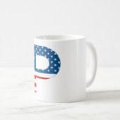 Persoonlijke koffiemok met monogram voor 4 juli (Voorkant rechts)