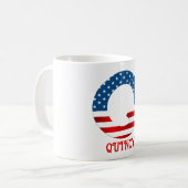 Persoonlijke koffiemok met monogram voor 4 juli (Voorkant links)
