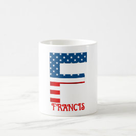 Persoonlijke koffiemok met monogram voor 4 juli