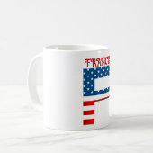 Persoonlijke koffiemok met monogram voor 4 juli (Voorkant links)