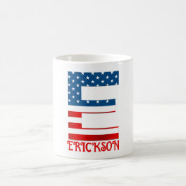 Persoonlijke koffiemok met monogram voor 4 juli