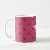 Persoonlijke koffiemok met rode harten (Links)