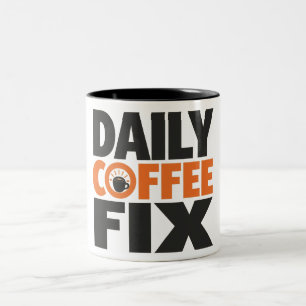 Persoonlijke koffiemok – (naam)'s ochtendbrandstof tweekleurige koffiemok