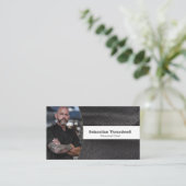 Persoonlijke Kok Lederen Aangepaste Foto QR Code Visitekaartje (Staand voorkant)