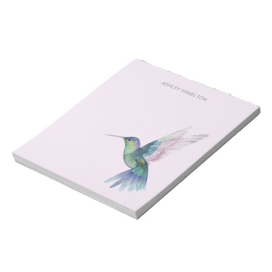 Persoonlijke Kolibrie Aquarel Notitieblok (Linkerzijde)