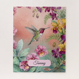 Persoonlijke Kolibrie en Bloemen Legpuzzel