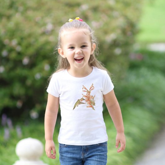 Persoonlijke Kolibrie Wilde Bloem Botanisch Kinder Shirts