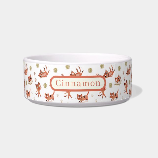 Persoonlijke Kom voor Schattige Rode Kittens (Voorkant)