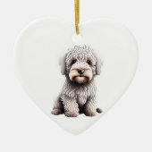 Persoonlijke Komondor Puppy Keramisch Ornament (Voorkant)