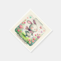 Persoonlijke Konijn Papieren Feestservetten