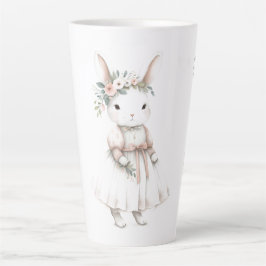 Persoonlijke Konijnen Bloemen Kroon Kunst Latte Mok