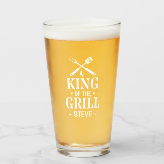 Persoonlijke Koning van de Grill Glas (Voorkant gevuld)