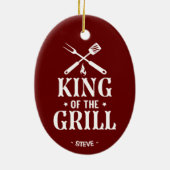Persoonlijke Koning van de Grill Kerst Keramisch Ornament (Achterkant)