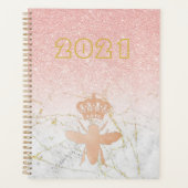Persoonlijke KONINGIN BEE Roos Gold Large 2021 Planner (Voorkant)