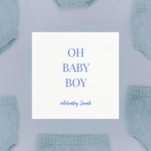 Persoonlijke Koningsblauwe Baby Shower voor Jongen Servet
