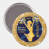 Persoonlijke Kop Party Favors Navy Blue en Gold Magneet (Voorkant / Achterkant)