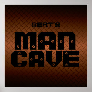 Persoonlijke koperen diamantplaat Man Cave Poster