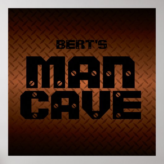 Persoonlijke koperen diamantplaat Man Cave Poster (Voorkant)