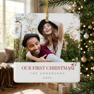 Persoonlijke Koppel Onze Eerste Kerst Ornament