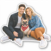 Persoonlijke koppel-uitknipfoto  sticker (Voorkant)