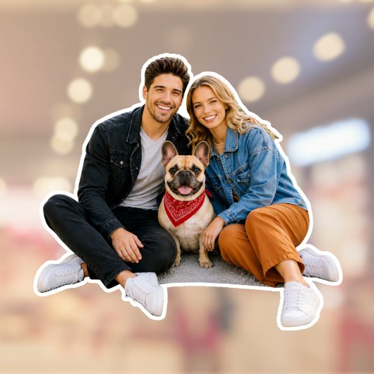 Persoonlijke koppel-uitknipfoto  sticker