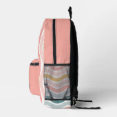 Persoonlijke koraalgolf minimalistisch bedrukte rugzak (Rechts)