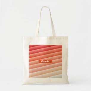 Persoonlijke koraalperzik zonsonderganggradiënt bu tote bag