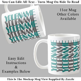 Persoonlijke Korte Aangepaste Naam Turquoise Verbo Koffiemok