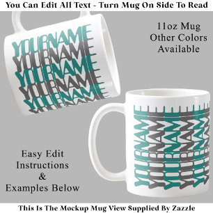 Persoonlijke Korte Aangepaste Naam Turquoise Verbo Koffiemok