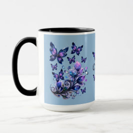 Persoonlijke Kosmische Vlinders Blauw Mok