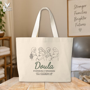 Persoonlijke Kraamverzorgster Groene Geboorte Post Grote Tote Bag