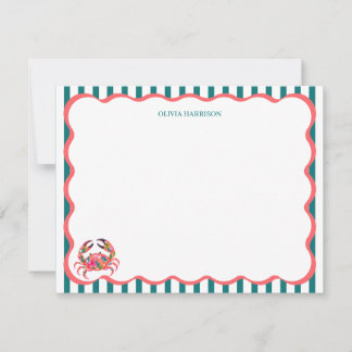 Persoonlijke krab-notitiekaarten | Aangepaste brie Notitiekaartje