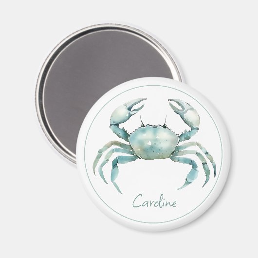Persoonlijke Krab Waterverf Kust Magneet (Voorkant / Achterkant)