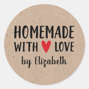 Persoonlijke Kraft Homemade met Love Sticker