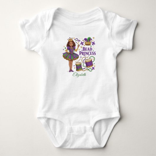 Persoonlijke Kralen Prinses - Mardi Gras Romper (Voorkant)