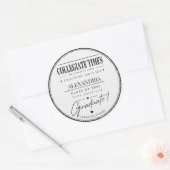 Persoonlijke krant afstudeerjaar 2026 ronde sticker (Envelop)