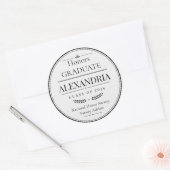 Persoonlijke Krant Afstuderen 2026 Ronde Sticker (Envelop)