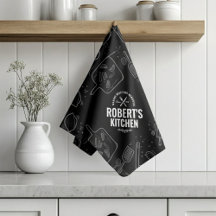 Persoonlijke krijtbord Doodle Keukenhanddoek | Kla