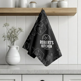 Persoonlijke krijtbord Doodle Keukenhanddoek | Kla