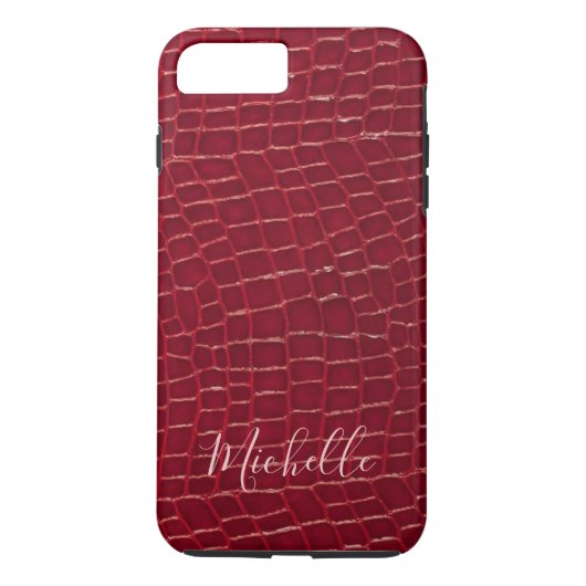 Persoonlijke krokodillenprint telefoonhoes rood Case-Mate iPhone case (Achterkant)