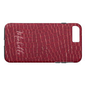 Persoonlijke krokodillenprint telefoonhoes rood Case-Mate iPhone case (Achterkant (Horizontaal))