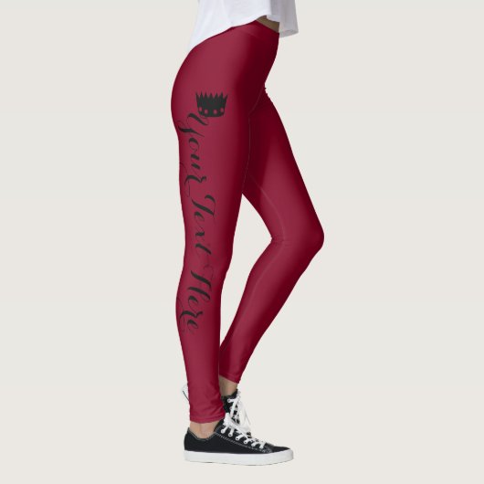 Persoonlijke Kroon Burgundy Leggings (Rechts)