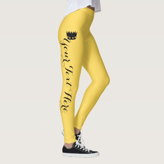 Persoonlijke Kroon Mosterdgeel Leggings (Rechts)