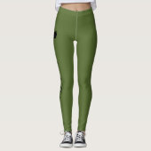 Persoonlijke Kroon Olijfgroen Leggings (Voorkant)